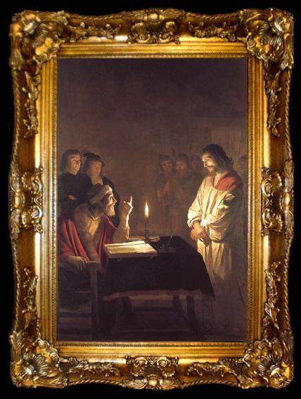 framed  Gerrit van Honthorst Christ Before the High Priest, ta009-2
